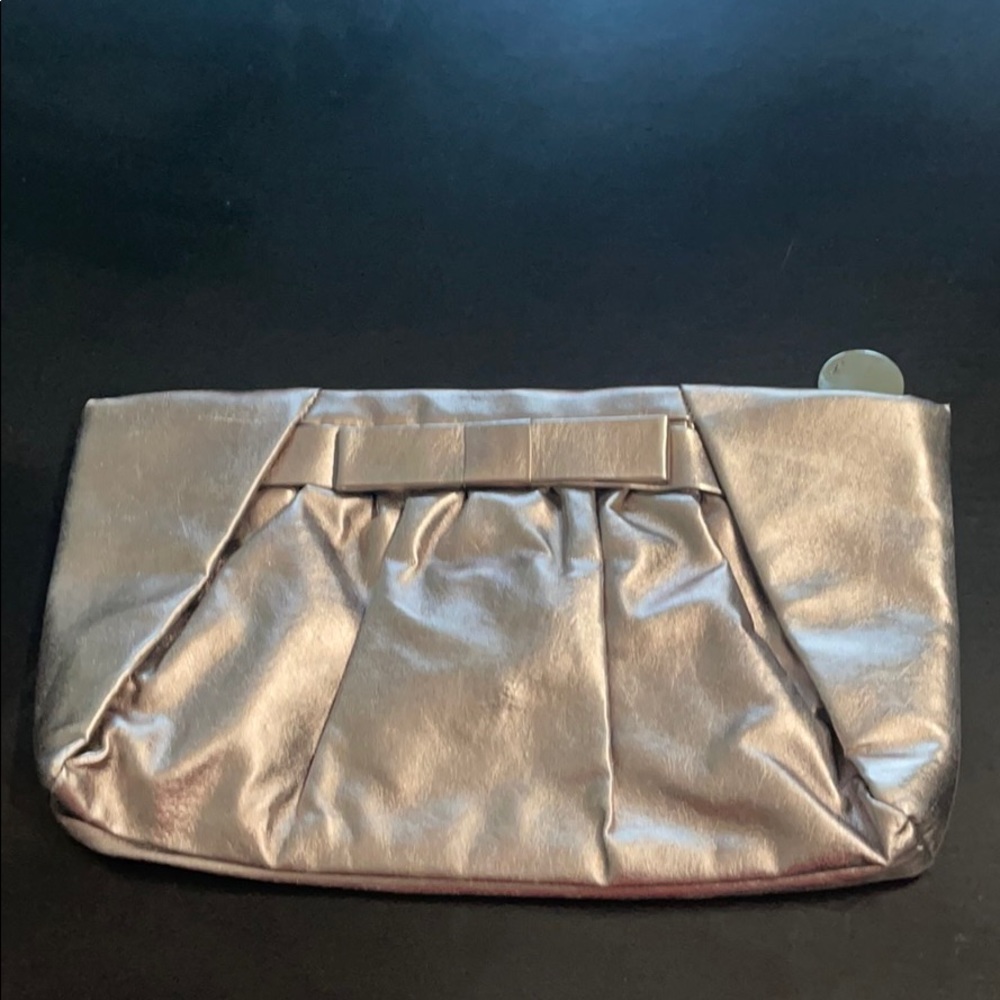 Muted Gold Leather Clutch